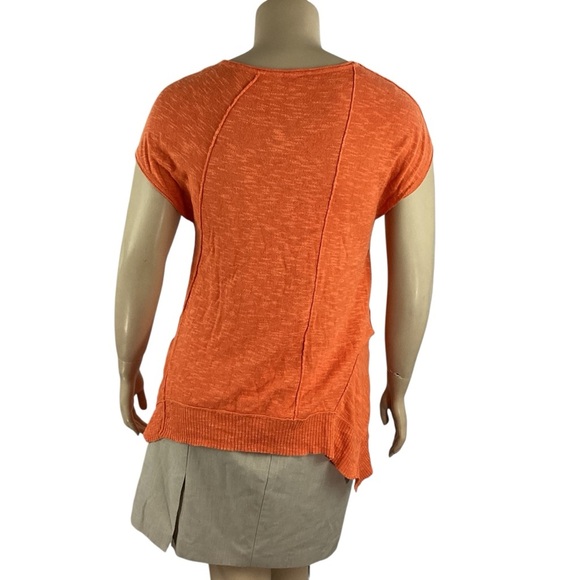 Eileen Fisher Organic Linen Cotton Slub Knit Top Orange Size L - Picture 5 of 7
